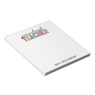 Bloc De Notas Personalizado Profesor de Preescolar Personalizado