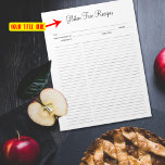 Bloc De Notas Personalizado Recetas Minimalistas Gratis De Glute<br><div class="desc">Una nota minimalista para las recetas sin gluten.</div>