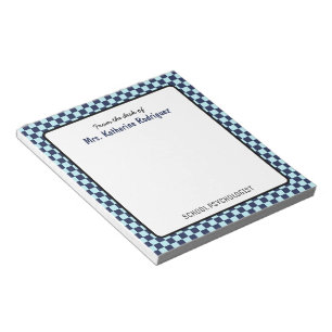 Bloc De Notas Personalizado Retro Check Pattern School Psicólogo