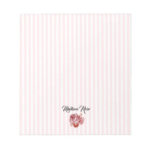 Bloc De Notas Personalizado Rosa Pintura de banda Preppy