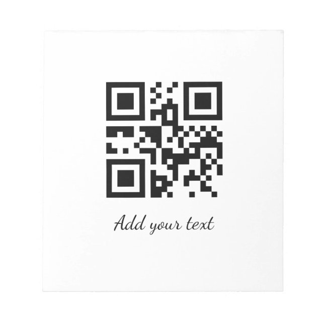 Bloc De Notas personalizado simple código QR agregar su nombre t (Frente)
