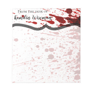 Bloc de notas personalizado Splatter Vampiro gótic
