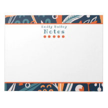 Bloc de notas personalizado Spunky Blue & Naranja
