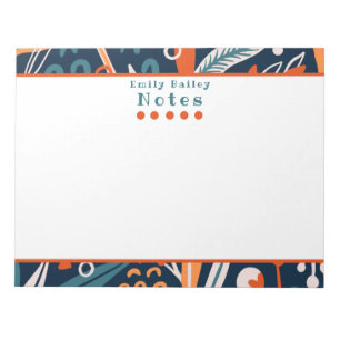 Bloc de notas personalizado Spunky Blue & Naranja