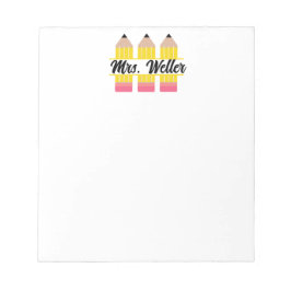 Bloc De Notas Personalizado Teacher Diseño de tres lápices con n