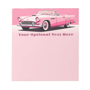 Bloc De Notas Personalizado Texto Coche clásico rosa