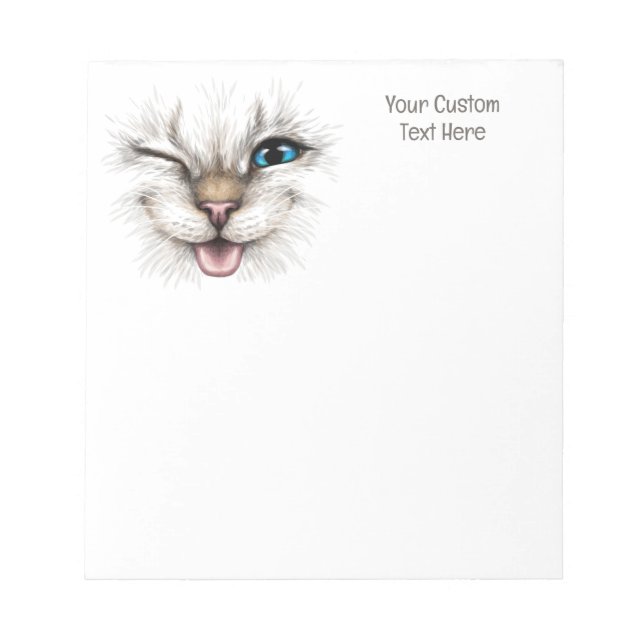 Bloc De Notas Personalizado Texto Winking Cat (Frente)