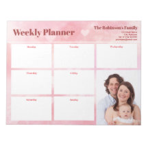 Personalizado tu foto semanal Planner Pink Hearts