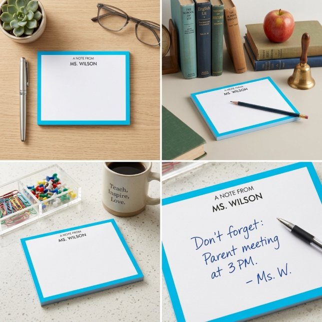 Bloc de notas personalizado "Una nota de" con nomb (Personalized "A Note From" Custom Name Notepad)