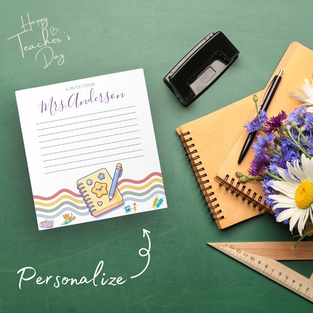 Bloc De Notas Personalizado Una Nota Del Profesor Cute Crayon No (Subido por el creador)