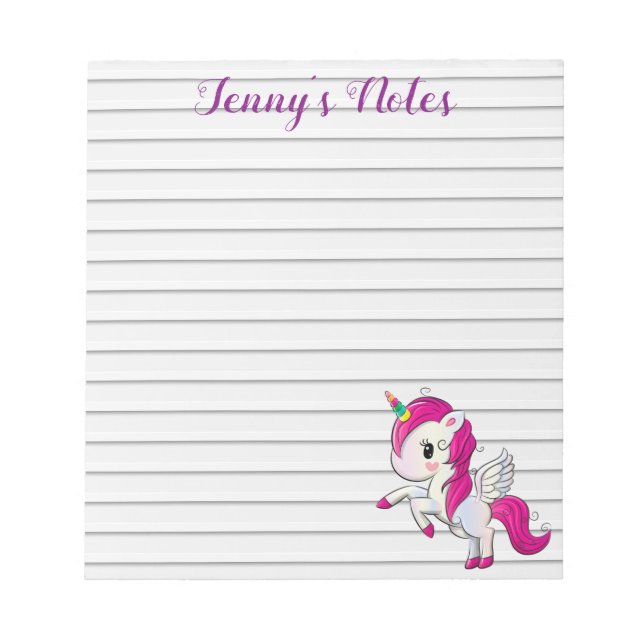 Bloc De Notas Personalizado unicornio, personalizado (Frente)