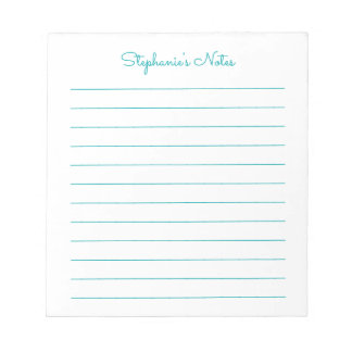 Bloc de notas personalizado Verde azulado simple