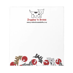 Bloc De Notas Personalizado Vistó Doggies y Huesos Cute Divertid