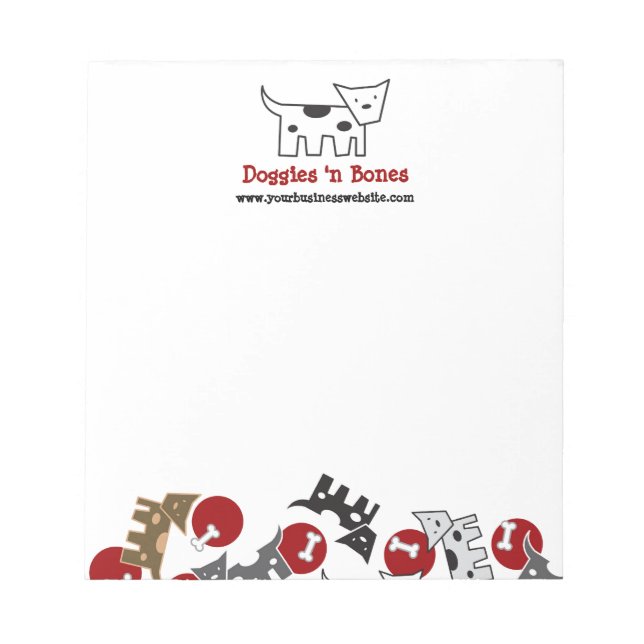 Bloc De Notas Personalizado Vistó Doggies y Huesos Cute Divertid (Frente)