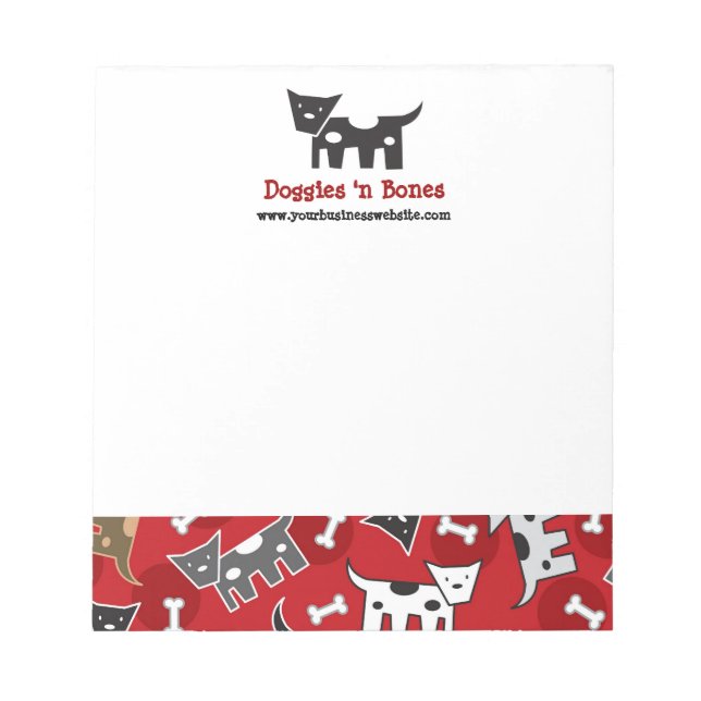 Bloc De Notas Personalizado Vistó Doggies y Huesos Cute Divertid (Frente)