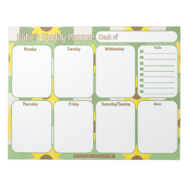 Bloc De Notas Personalizado Weekly Planner | Patrón de plastilac