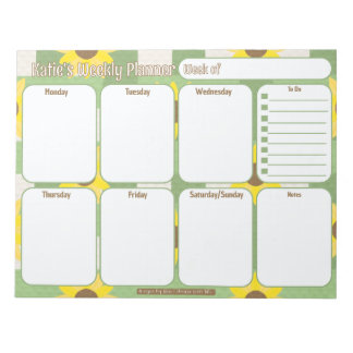 Bloc De Notas Personalizado Weekly Planner | Patrón de plastilac