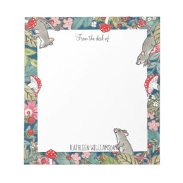 Bloc De Notas Personalizado Woodland de hongos de ratones para r