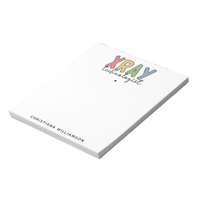 Bloc De Notas Personalizado Xray Technologist X-ray Tech Gifts (Lado Izquierdo)