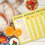 Bloc De Notas Personalizados de listas de verificación rutinaria<br><div class="desc">Personalizar con la rutina matutina de su hijo. Borra el gradiente para elegir un color de fondo que se ajuste a tu gusto. Para los niños, se puede usar pegatinas estrellas para marcar cada círculo a medida que se acostumbren a su rutina matutina. Negrita todos los textos de mayúsculas son...</div>