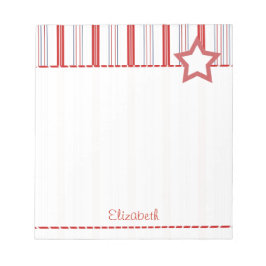 Bloc De Notas Personalizar: franjas patrióticas rojas blanca y a