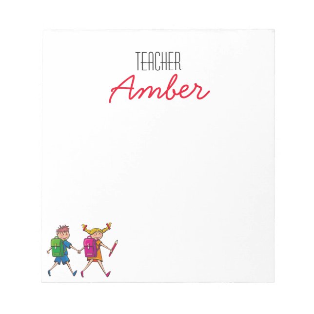 Bloc De Notas Personalizar Teacher y Kids Notepad (Frente)