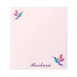 Bloc De Notas Personalize Colorful Humming Bird