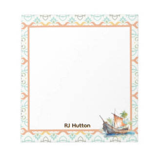 Bloc De Notas Personalize Sailboat Notepad