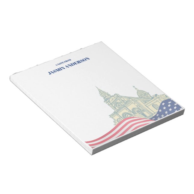 Bloc De Notas Personalized American Flag Patriotic USA  (Lado Derecho)