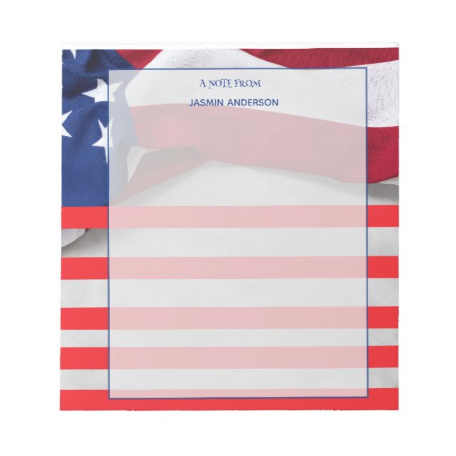 Bloc De Notas Personalized American Flag Patriotic USA  (Frente)
