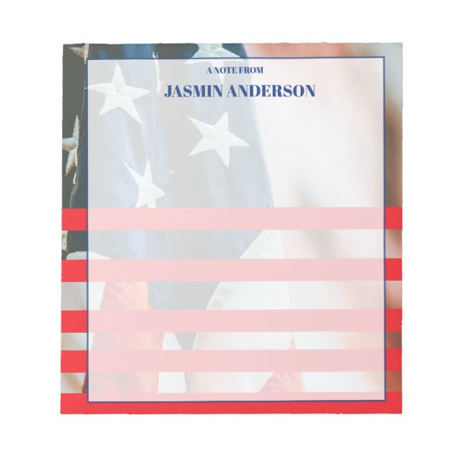 Bloc De Notas Personalized American Flag Patriotic USA  (Frente)
