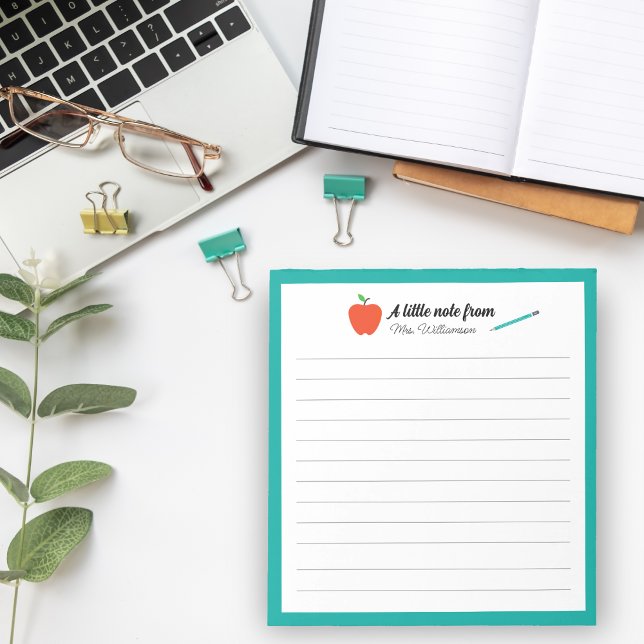 Bloc De Notas Personalized Apple Pencil Teacher Appreciation (Subido por el creador)