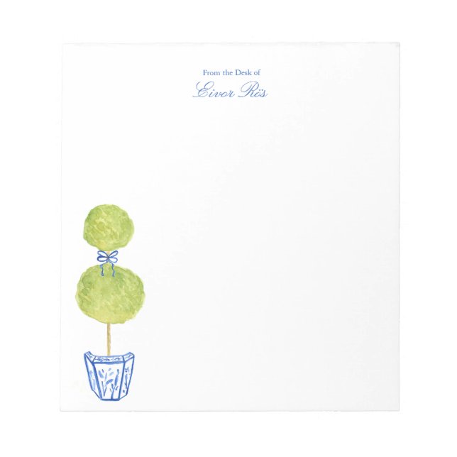 Bloc De Notas Personalized Blue Chinoiserie Tree Notepad  (Frente)