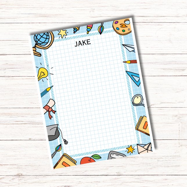 Bloc De Notas Personalized Blue Kids School Supplies Notepad  (Subido por el creador)
