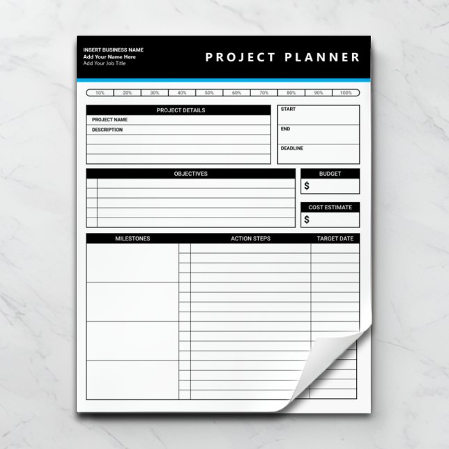 Bloc De Notas Personalized Business Project Planner Notepad (Subido por el creador)