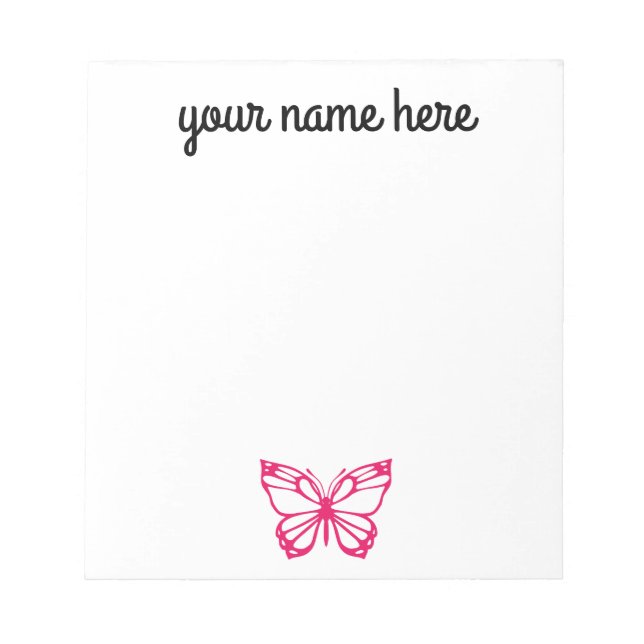 Bloc De Notas Personalized Butterfly Notepad for Girls (Frente)