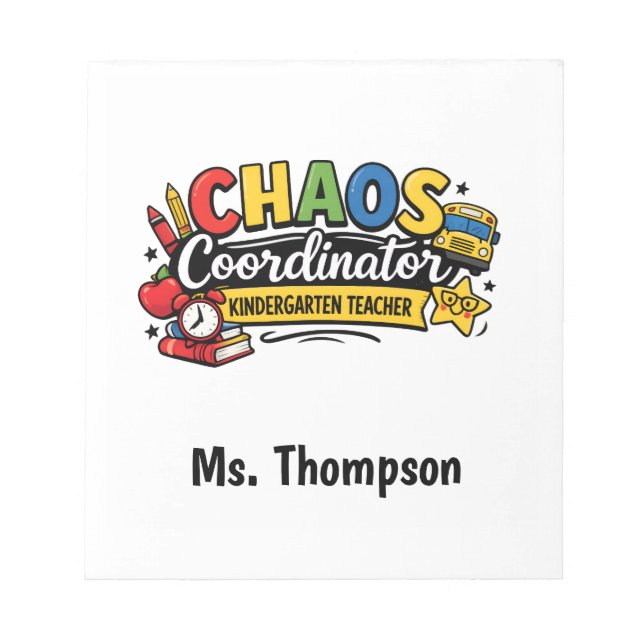 Bloc De Notas Personalized Chaos  Coordinator Teacher  (Frente)