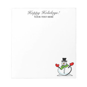 Bloc De Notas Personalized Christmas cute snowman winter Holiday