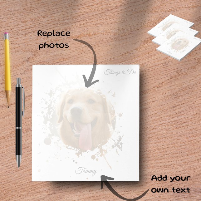 Bloc De Notas Personalized Custom Photo Pet with Name (Personalized Photo & Name Notepad | Custom Stationery Gift)