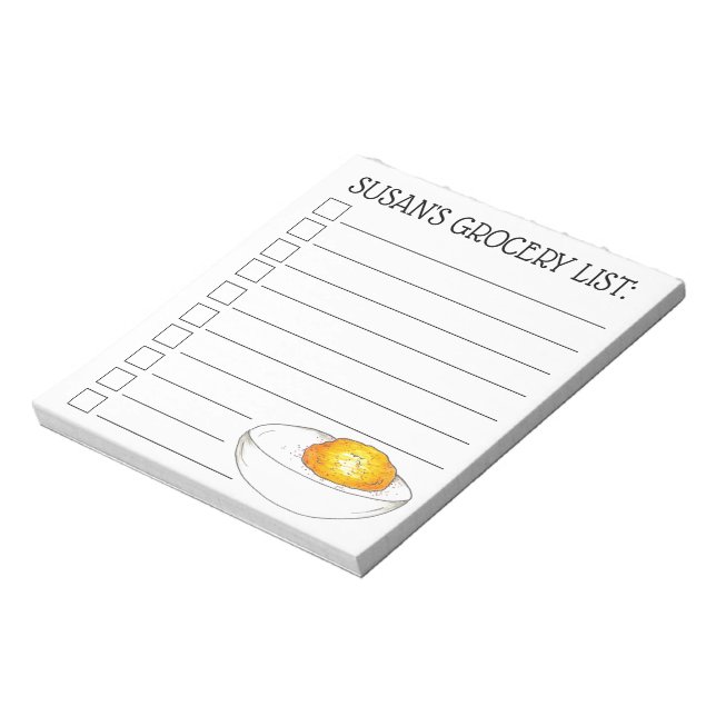 Bloc De Notas Personalized Deviled Stuffed Egg Grocery List (Lado Izquierdo)