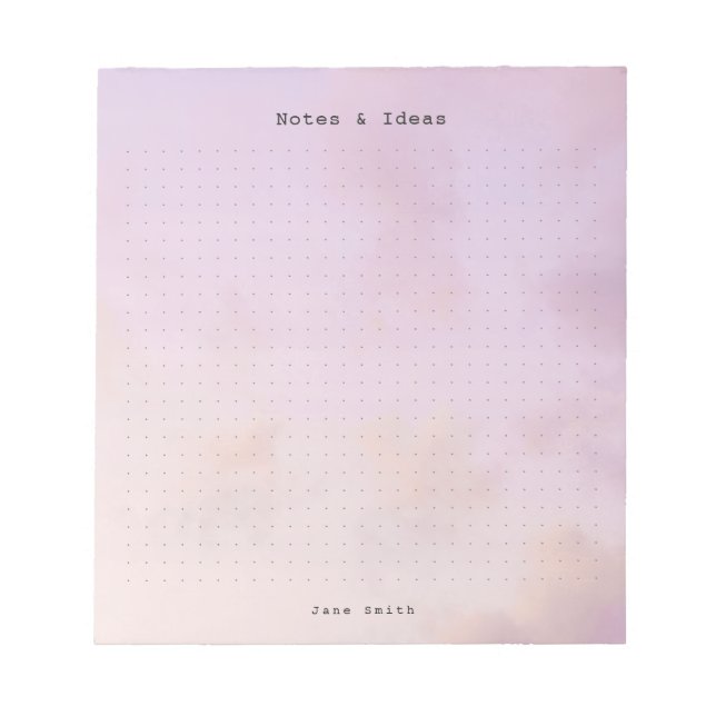 Bloc De Notas Personalized dreamy clouds, pastel aesthetic Grid (Frente)