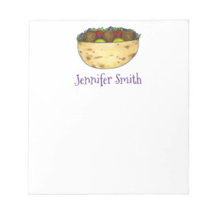 Bloc De Notas Personalized Falafel Pita Sandwich Foodie Notepad