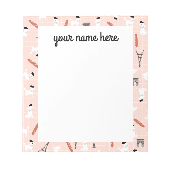 Bloc De Notas  Personalized French Poodle Notepad (Frente)