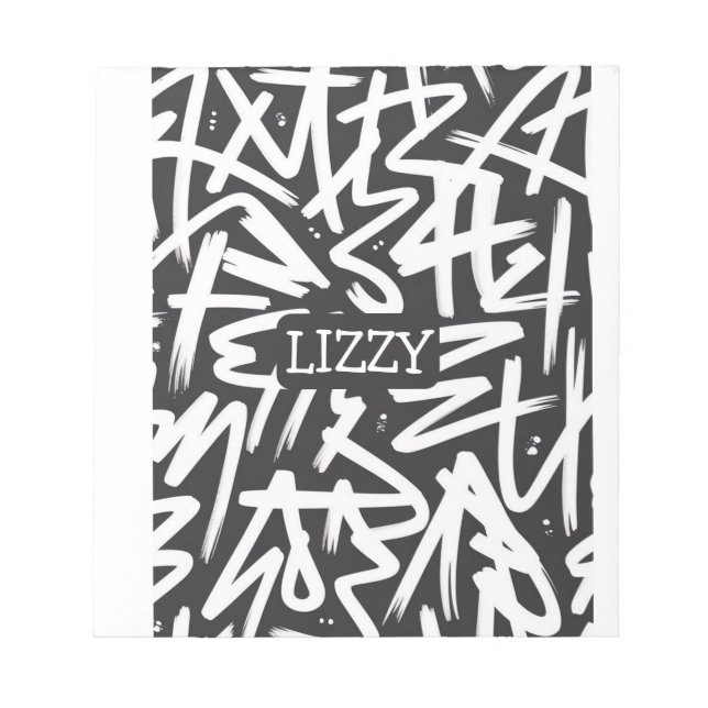 Bloc De Notas Personalized Graffiti Name Pattern — Custom Urban (Frente)