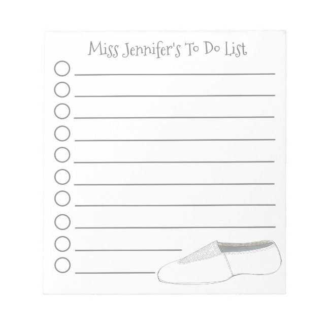 Bloc De Notas Personalized Gymnastics Acro Dance Teacher Gift (Frente)