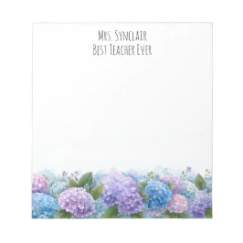 Bloc De Notas Personalized Hydrangea Flower Teacher Appreciation