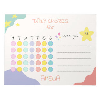 Bloc De Notas Personalized Kids Chore Chart Encouraging Rewards
