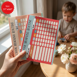 Bloc De Notas Personalized Kids Daily Routine Checklist Colorful