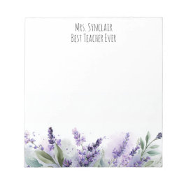 Bloc De Notas Personalized Lavender Flowers Teacher Appreciation