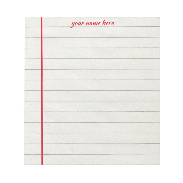 Bloc De Notas Personalized Lined Notepad (Frente)